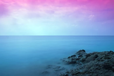 Pink Sky, Rock, Sea, Nature, 1920x1200 HD Wallpapers And FREE Stock ...