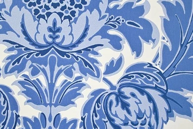 Coleridge Damask Wallpapers Blue