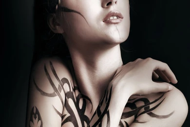 Girl With Tribal Tattoos