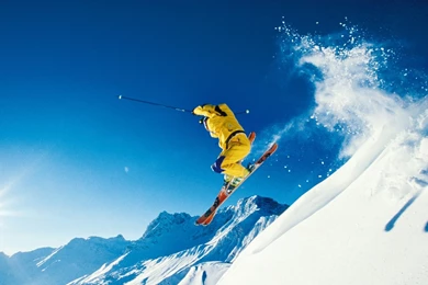 Photo Of Skier Jumping Skiing In Alps   Alps Ski Vacation ...