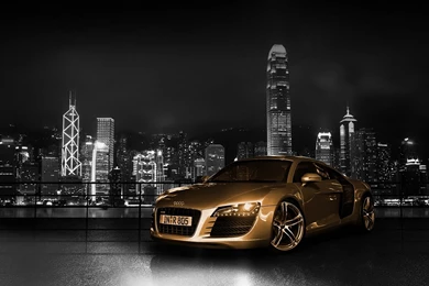 Free Wallpapers Cool HD 2015 Audi R8 Gold