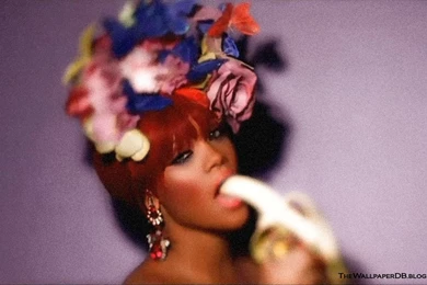 Red Haired Rihanna Eating A Banana HD Wallpapers ~ The Wallpapers ...