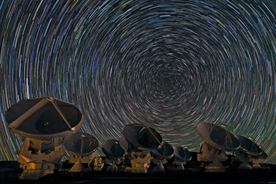 Radio Telescope Stars Timelapse Array Sky Technology Sci fi ...
