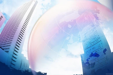 Download 1600x900 Bubble And Buildings Wallpapers