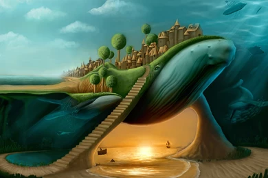 Whale Fish 3D Wide Screen Wallpapers   Free Hd Wallpapers