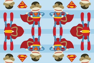 Superman Sock Monkey Fabric   Dorkydoodles   Spoonflower