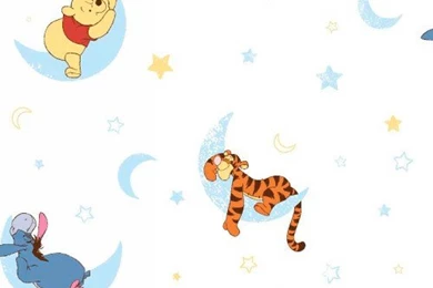 Poohs Sleepy Stars Flannel Fabric Pooh Piglet By Fabricfrantic