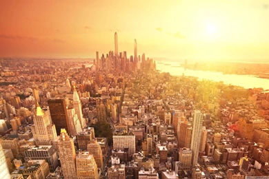 Beautiful New York City Morning Scenery