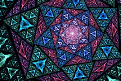 Abstract Multicolor Fractals Patterns Artwork Triangles Fractal ...