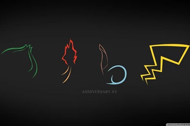 Pokemon, Bulbasaur, Charmander, Squirtle, Pikachu, Colorful, Black ...