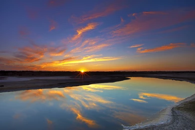 Sky Clouds Water Sun River Lake Reflection Sunset Sky Wallpapers ...