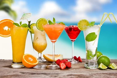 Cocktails On The Beach Wallpaper Images