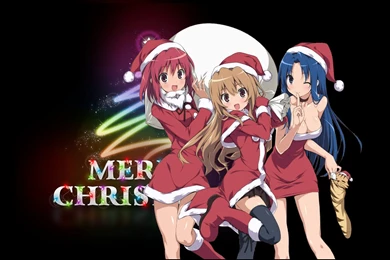 Anime Christmas Girls Beautiful HD Wallpaper.png