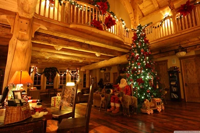 Lodge At Christmas Time Wallpapers Full HD [2560x1600]   Free ...