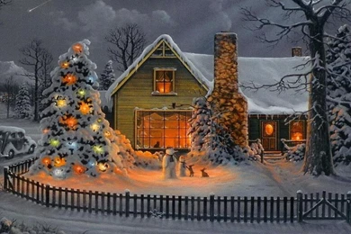 Christmas House Wallpapers   (
