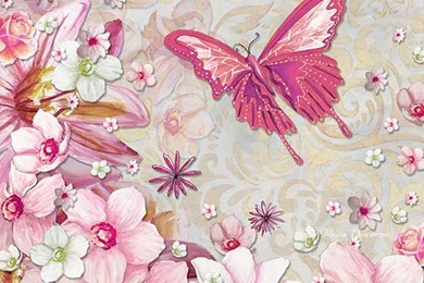 Elegant Floral Art Designs With Butterflies Dragonflies And ...