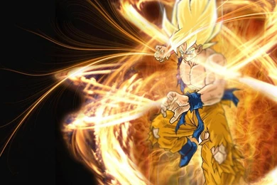 Super Saiyan Goku With Flaming Aura (