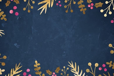 Free Festive Wallpaper: Gold Foil Foliage