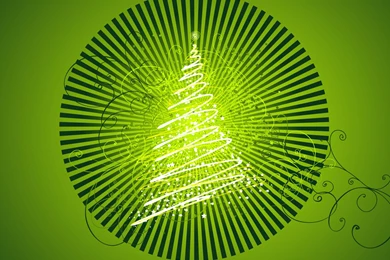 Download 1600x1200 Awesome Green Christmas Tree Art Wallpapers
