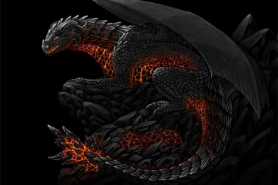 3D Fire And Stone Dragon Wallpapers