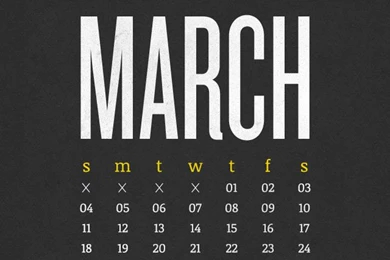 March 2012 Desktop Calendar Wallpapers