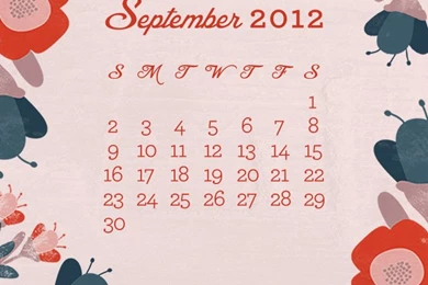 September 2012 Desktop, iPhone & iPad Calendar Wallpapers   Sarah ...