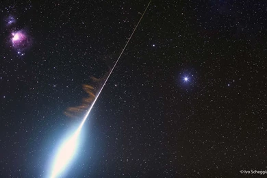 Flaming Fireball In Space