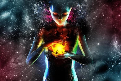 Woman Holding A Fireball Wallpapers   1002765