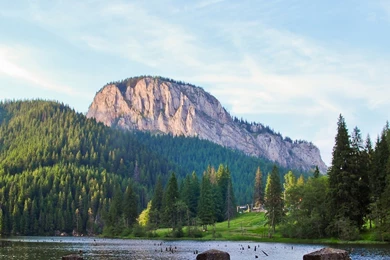 Download Wallpapers 3840x1200 Mountain, Forest, River, Trail Dual ...