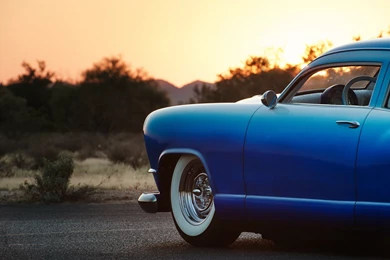 Download Sunset Blue Classic Car Wallpapers