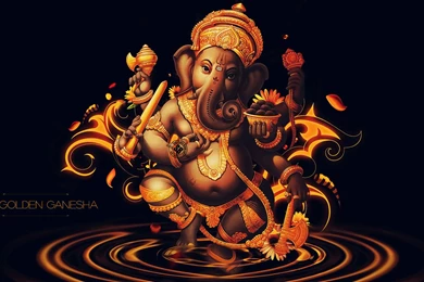 Golden Ganesha New Hd Photo, Wallpapers
