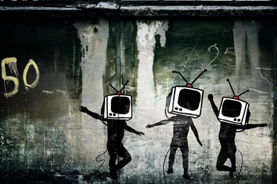 TV Man Urban Graffiti Wallpapers