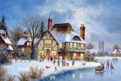 Beautiful, Christmas, Paintings, Wallpapers, Colorful, Absract ...