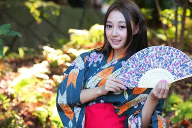 Japanese Girl, Asian, Kimono, Paper Fan Wallpaper,Japanese HD ...