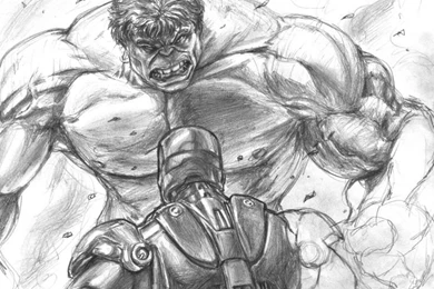 Hulk Vs Iron Man Sketch Wallpapers By C Dubbkitari5