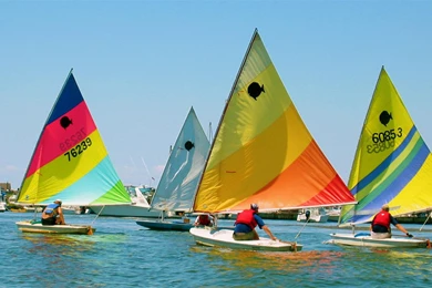 Wallpapers Colorful Sailboat Powerboats Sunfish Sailboats Ocean ...