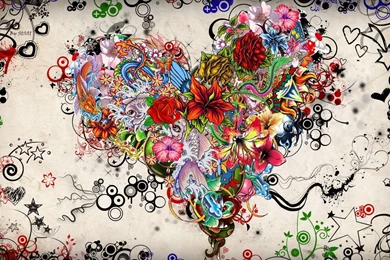 Painting Of Love Heart Elements