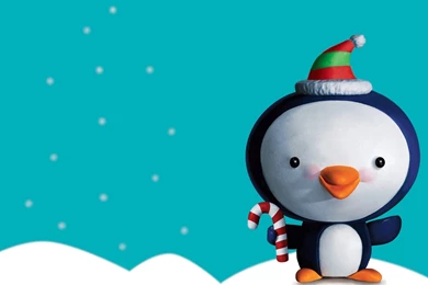 Christmas Penguin Cartoon Wallpaper.gif