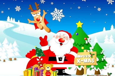 Christmas Vector Art :Santa Claus Vector Cartoon 7   Wallcoo.net