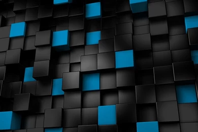Digital Art: Black Blue Cubes Art Digital Abstract Wall Wallpapers ...