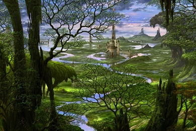 1920x1080 Fairytales, Ucchiey, Landscape, Kazumasa Uchio, Castle ...