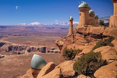 Desert Tower : Surreal Fantasy Landscape Wallpapers 42   Wallcoo.net