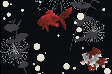 Rasch Red Fish Textured Embossed Kitchen Bathroom Vinyl Wallpapers