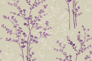 Arthouse Fern Motif Wallpapers In Purple, Beige And Cream