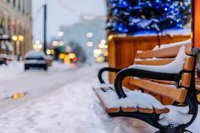 Winter Snow Bench Cars City HD Wallpapers   FreeWallsUp