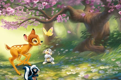 Bambi Flower And Thumper   Wallpaper.