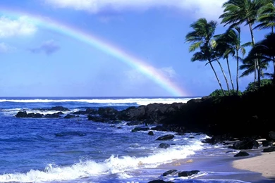 Wallpapers Scenary Anime Free Hd Hawaii Rainbow Scenery Image X ...