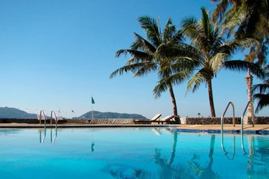 Download Wallpapers 1920x1080 Pool, Palm Trees, Resort, Blue Water ...