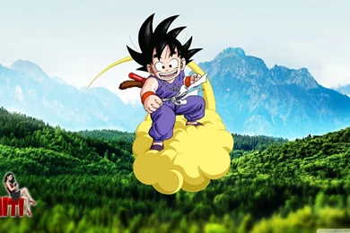 Kid Goku On Nimbus   Wallpaper.