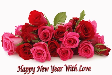 Wishing You A Happy New Year Red Rose Wallpapers
